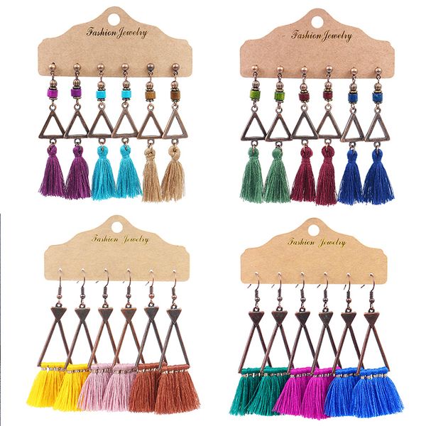 

vintage alloy bracket color tassel european and american popular generous earrings for women jewelry gift earring accessories, Silver