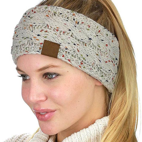 

fashion c-c knitted crochet headband women winter sports headwrap hairband turban ear warmer beanie cap headbands 50pcs, Blue;gray