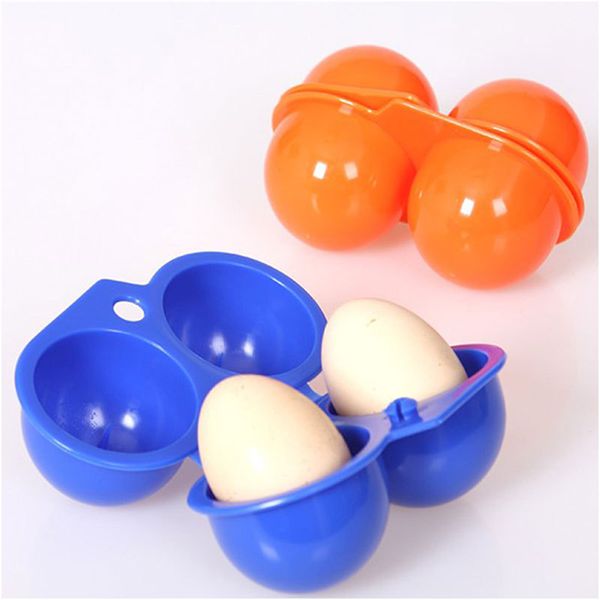 

1pc new egg storage box container organizer hiking outdoor camping carrier for 2 eggs case kitchen convenient products gadget