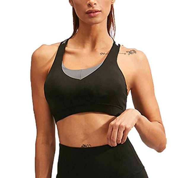 

sagace women fashion patchwork sports bras push up sports bra underwear fitness running jogging gym bra without steel, White;black