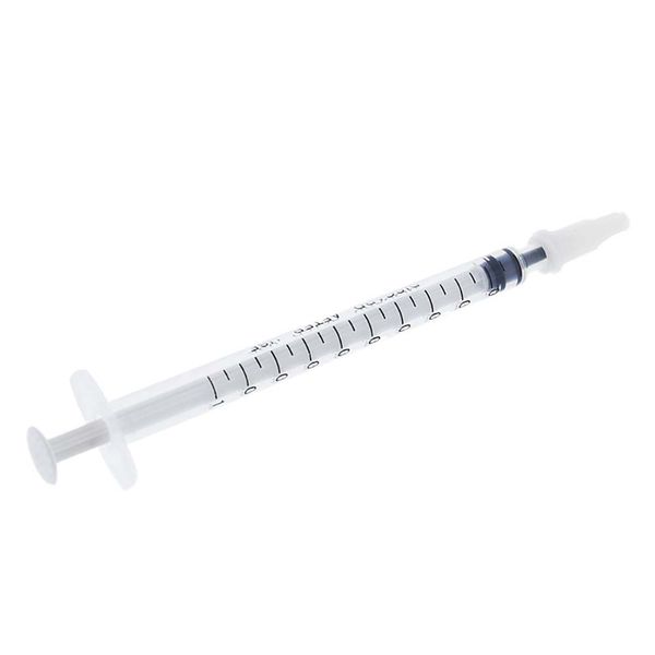 

dispensing syringes 1cc 1ml plastic with tip milky cap pack of 100