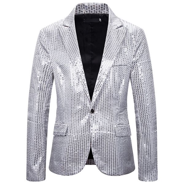 

2020 silver/red sequined blazer men suit jacket designs mens stage singers clothes dance star style dress masculino homme, White;black