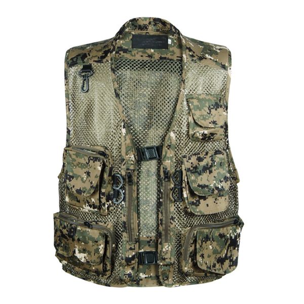

polyester quick-drying fishing life jacket l-xxx lmesh fishing vest jacket multi-pocket outdoor pgraphy waistcoat life vest