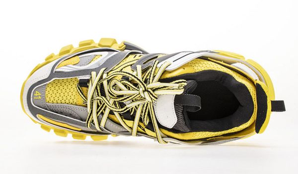 

sale new track paris triple s 4.0 grey orange yellow casual shoes platform sneakers tess s. gomma trek mens women trainers t01, Black