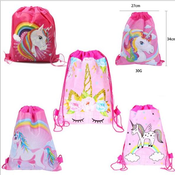 

Baby hark draw tring bag 16 tyle urpri e girl unicorn draw tring bag double ide non woven cartoon kid choolbag gift bag
