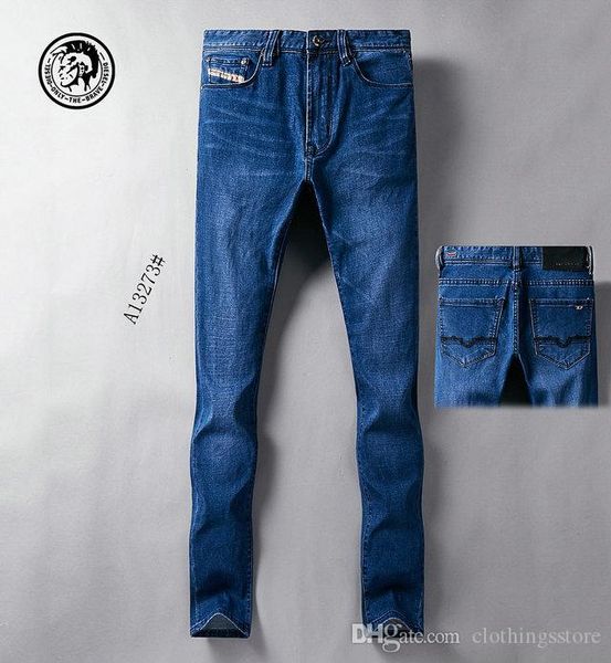 

diesel classic brand jeans mens designer jeans slim trousers boutique fashion casual pants trend wild jeans hip hop trousers, Blue