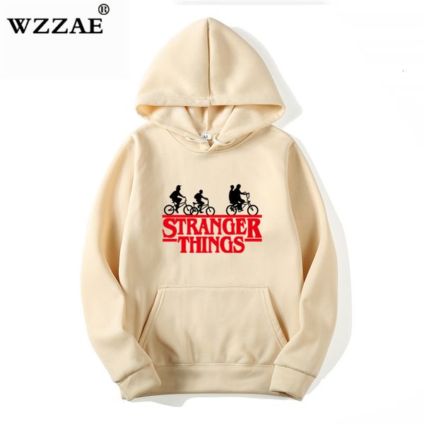 

stranger things hoodies men women letters print autumn harajuku hip hop sweatshirt man fashion winter fleece jumper drop y191030, Black