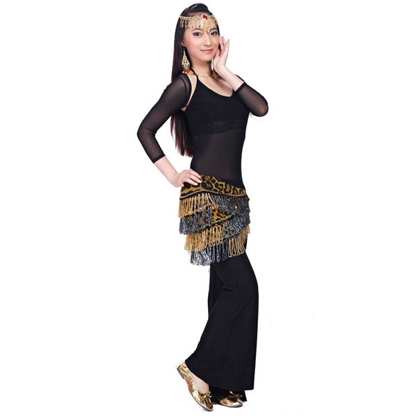 

egypt tie-dye belly dance hip scarf belly dance waist chain belt bellydance costumes, Black;red