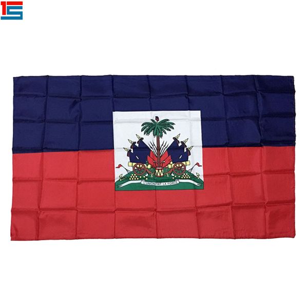 

digital printing haiti flag 90 x 150 cm polyester national country flag banner with two grommets