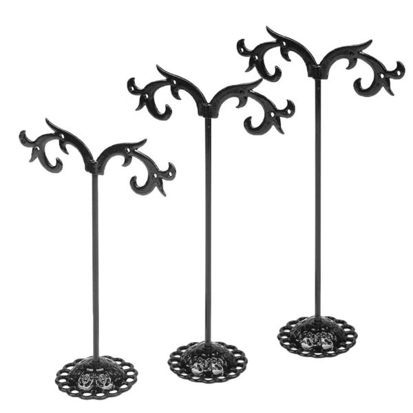

3 pcs. creative jewelry stand metal earring stand earring holder, Black;white