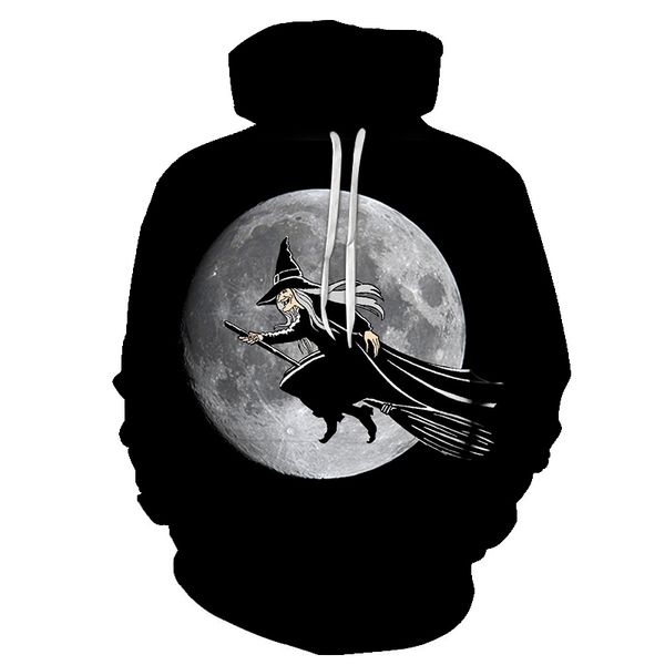 

2019 halloween толстовки толстовка мужская новый стиль страшные 3d печати капюшоном партии с длинным рукавом толстовка блуза плюс s-6xl, Black