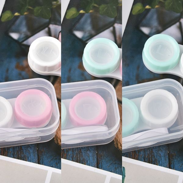 

simple and portable transparent pp set macaron simple double-sided portable double-sided contact duplex box contact box