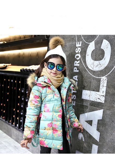 

new arrival girls coat girls wadded down jacket outerwear cotton-padded jacket thickening children's clothing winter, Blue;gray