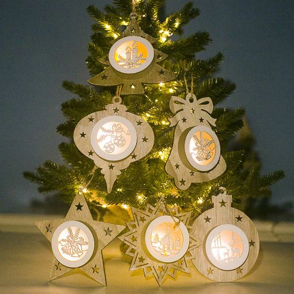

glowing christmas tree decorations new year wooden hollow light board christmas hanging decoration xmas festive party supplies l