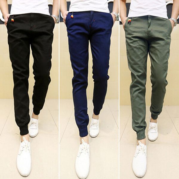 

New Mens Skinny Joggers Chinos Slim Pants Men Trousers Hip Hop Pantalones Hombre Plus Size S-XXXL 13M0254