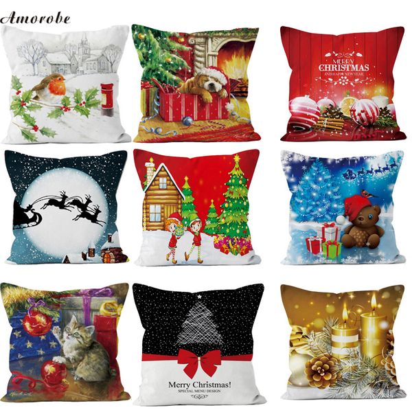 

christmas decoration for home christmas pillow case 2019 new year decoration santa claus plus pillow cover