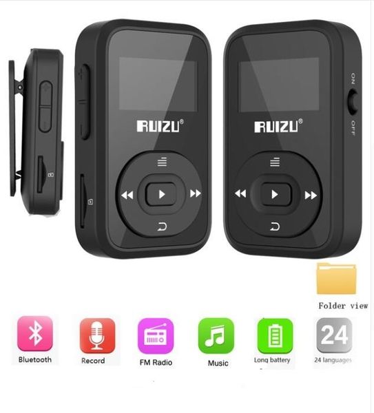 

original ruizu x26 sport bluetooth mp3 music player recorder fm radio supprot sd card clip bluetooth mp3 player 8gb ruizu x50