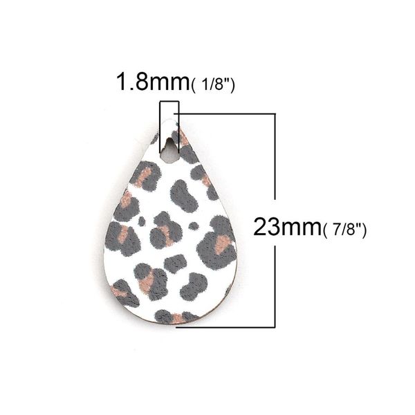 

doreenbeads wood charms pendant drop snake skin leopard print jewelry accessories findings 23mm( 7/8, Silver