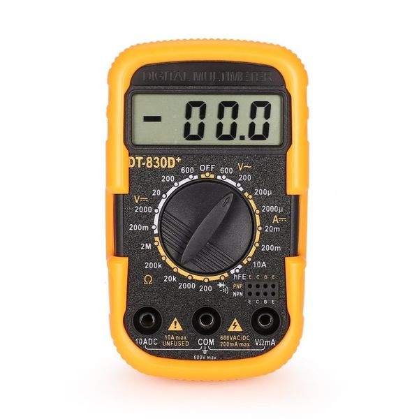

dt830d+ mini pocket digital multimeter 1999 counts ac/dc volt amp ohm diode hfe continuity tester ammeter voltmeter