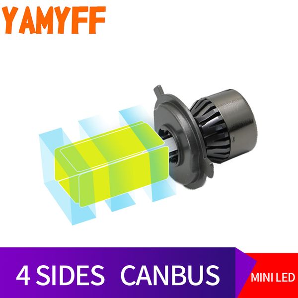 

yamyff h4 led canbus d2s car headlight bulbs led car light d1s d3s d4s lamp 6000k 8000lm 4 side auto fog lights automobiles 12v
