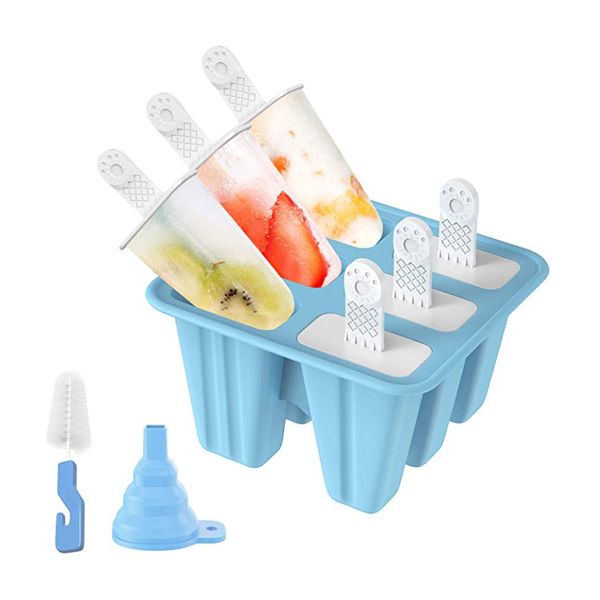 

popsicle molds ozera 6 pieces reusable ice pop molds silicone popsicle maker with silicone funnel & cle for kids summer kitchen tools d1301