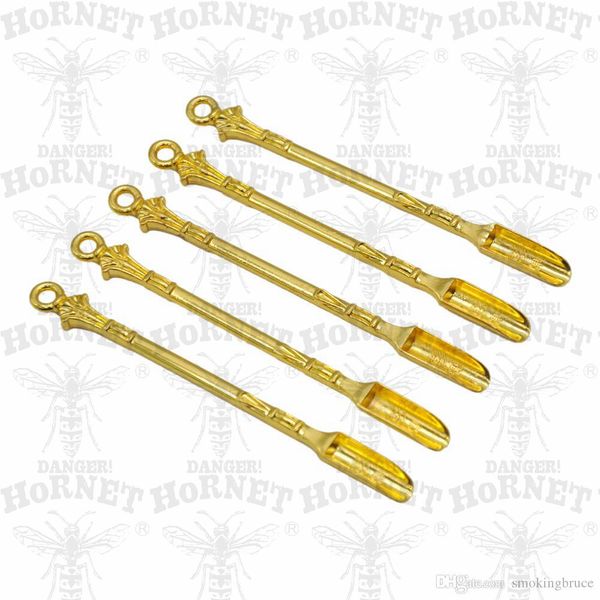 Uso del cucchiaio di metallo dorato per Sniffer Snuff Snorter HOOVER HOOTEER Snuff Snuff Snorter.Powder Spoon Smoking Hand Pipe Pipes Accessori
