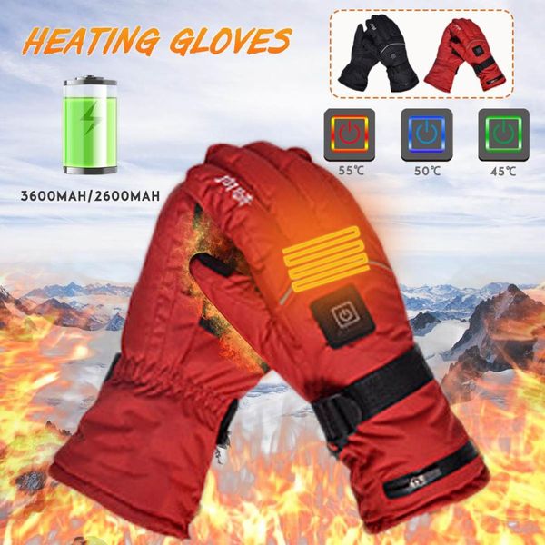 

1 pair skiing gloves 3 files electric heated gloves winter thermal 3600mah battery powered outdoor snow ski waterproof