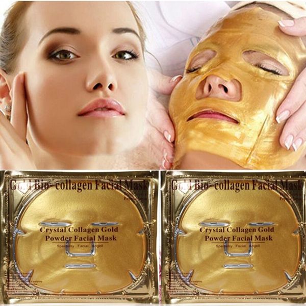 10pcs Foglio maschera d'oro Maschera per il viso al collagene biologico Maschere per il viso idratanti Fogli per la cura della pelle