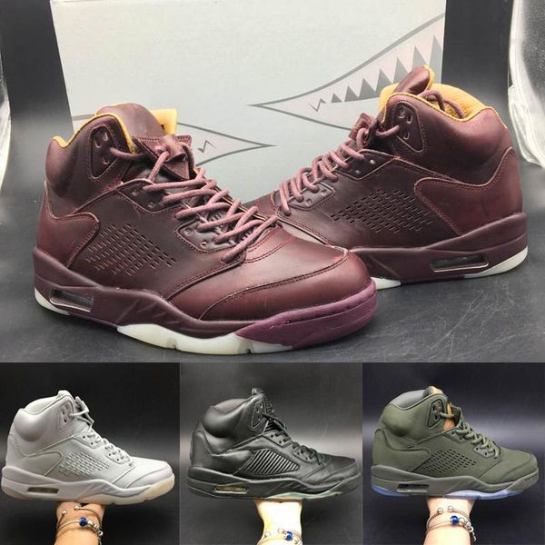 

2018 Basketball Shoe 5s Premium Pinnacle Black White Bordeaux Take Flight Mens Brand Designer New Look Sport Sneaker With Box