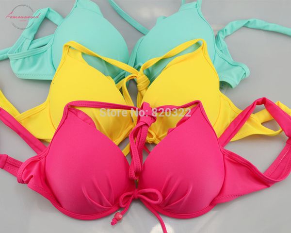 

us size solid xs l size push up subtle lift underwire woman halter bikinis set two piece suit beach swimwear, White;black