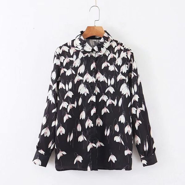 

women elegant position floral print casual smock blouse ladies long sleeve office wear business shirts chic chemise ls4355, White