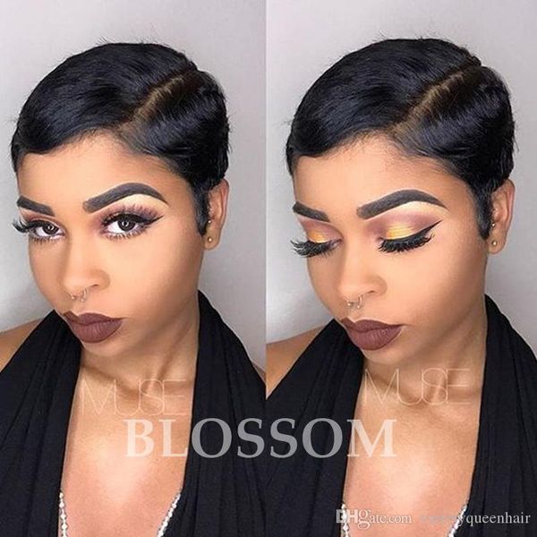 Wholesale Short Cut Bob Full Lace Human Natural Hair Wig With Side