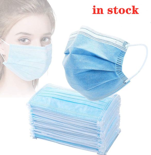 

50 штук одноразовых масок, трехслойные толстые маски с ушными крючками, подходящие для салона, домашнего использования и достаточного запаса