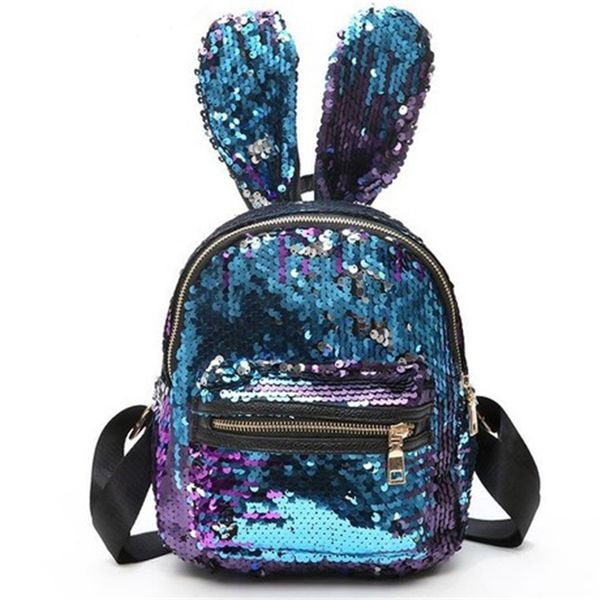 

4 styles sequin backpack cute rabbit ear backpack children's backpacks fashion girls student school bag storage gift princess bag dhl a