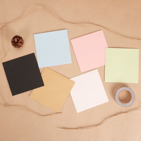 

10*10cm 10pcs/lot creative blank kraft envelope for card letter paper gift envelope simple color mini envelopes for sticky note