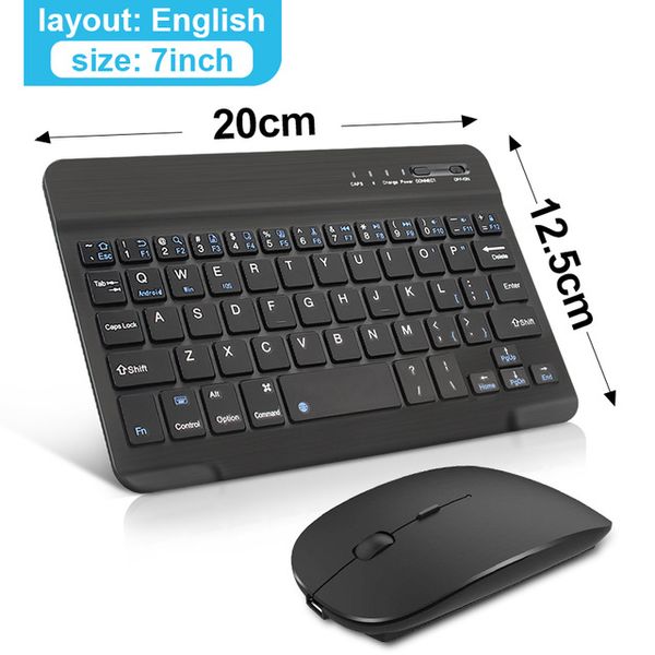 Tastiera e mouse wireless Mini tastiera bluetooth ricaricabile con mouse Tastiera ergonomica silenziosa per PC Tablet Phone