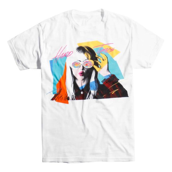 

paramore после смех hard times mens white t-shirt tee hayley williams диапазона, White;black