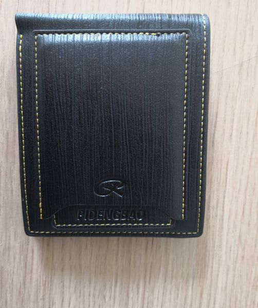 

export pu leather short cross classic men luxury purse fold thin purse bank card holder with box wallets for men in, Red;black