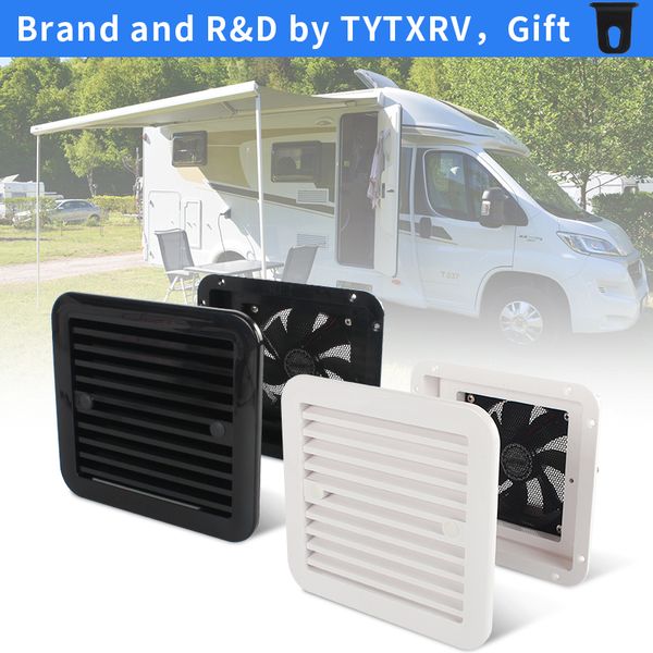 

12v fridge vent with fan for rv trailer caravan side air ventilation exhaust white rv automobile auto accessories car styling