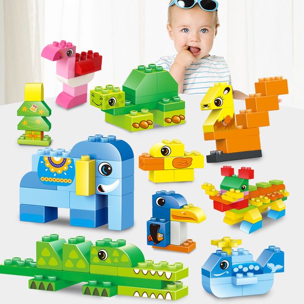 

большие частицы животных игрушка строительных блоков совместимость с lego строительных блоков детские образовательные творческие fight встав