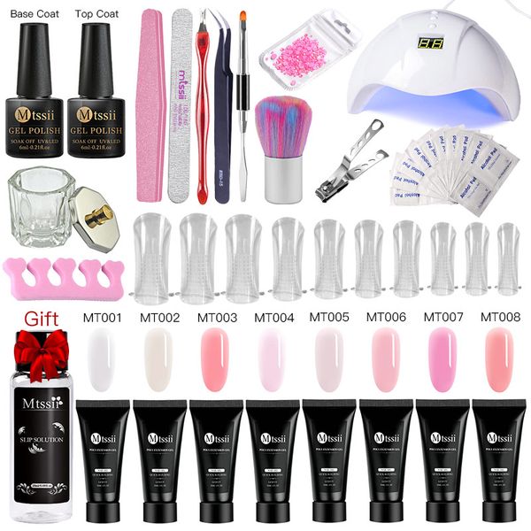 

mtssii nail extensions hard gel manicure set nail kit poly extension gel set with led lamp polish quick building