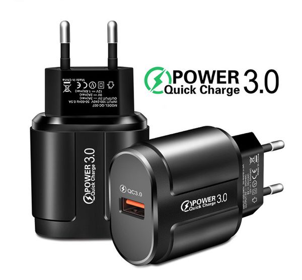 

usb charger phone qc 3.0 18w quick wall charger 3a eu us plug travel adapter universal fast charger for samsung s7 s8 lg