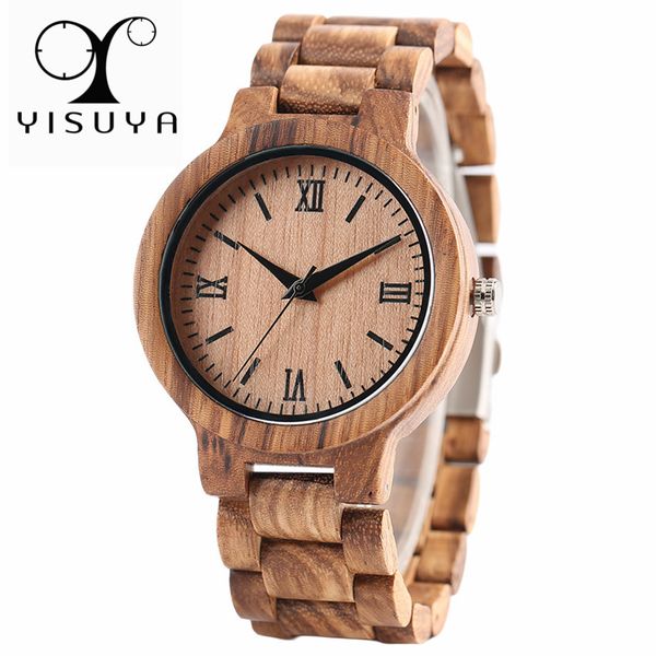 

yisuya природа древесины бамбука часы мужчины ручной полный деревянный творческий женские часы 2018 новая мода кварцевые часы рождественский, Slivery;brown