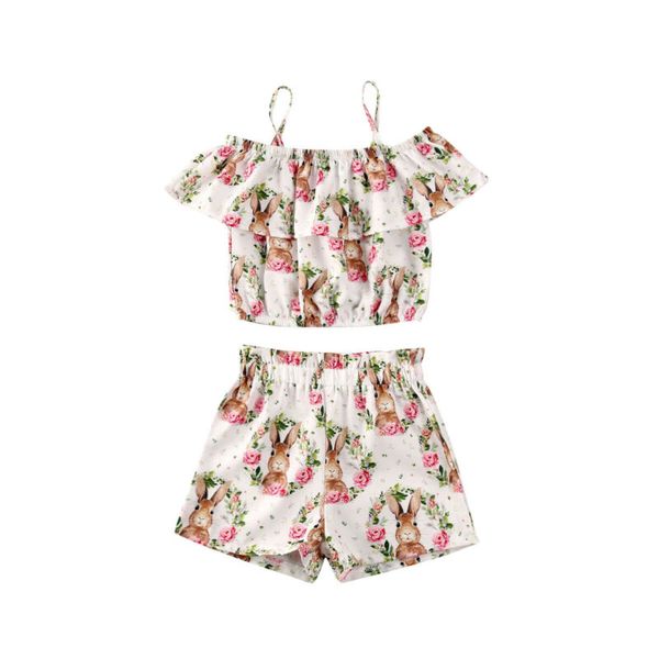 

Fashion Baby Girls Clothes 1-6Years Toddler Infant Kids Baby Girls Easter Clothes T-shirt Tops Pants Outfits Sets