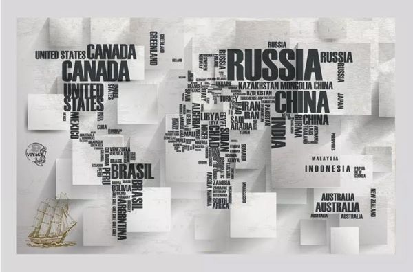 

english alphabet world map 3d tv background wall wallpaper for walls 3 d for living room
