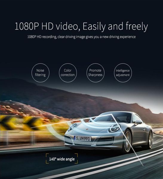 

4.3 inch 1080p dual lens dash cam car rearview mirror car dvr reverse image full hd 1080p driving video recorder camera