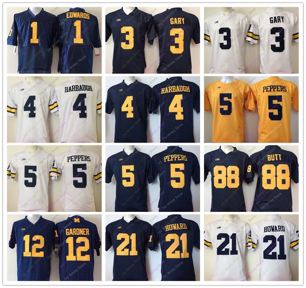 

College Michigan Wolverines Jerseys Braylon Edwards Rashan Gary Jim Harbaugh Jabrill Peppers Devin Gardner Chris Howard Jake Butt Jersey AJ