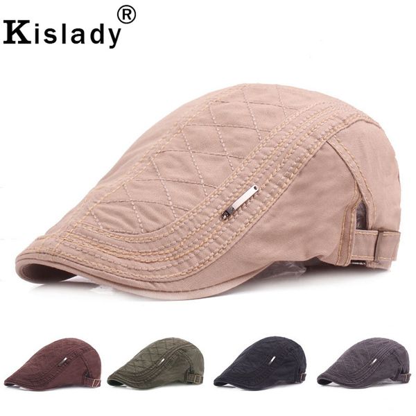 

kislady 2019 new adjustable vintage beret femme foreign flavor wild cotton hats outdoor fashion casual flat cap beret hat, Blue;gray