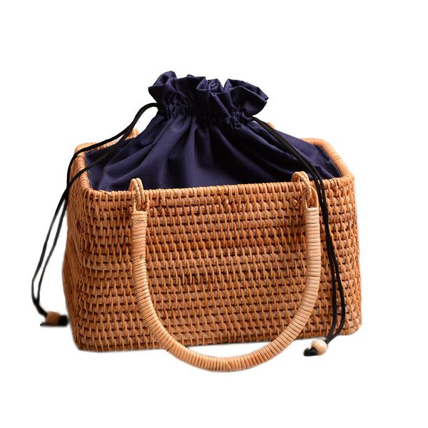 

женщины соломенные сумки женский летний пляж weave сумка lady handmade bamboo винтажная сумка портативный ретро подкладка сумка tote ss3145