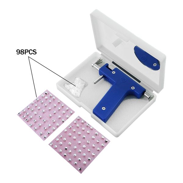 

stainless steel body piercing tool kit professional ear nose navel piercing machine with ears studs tools